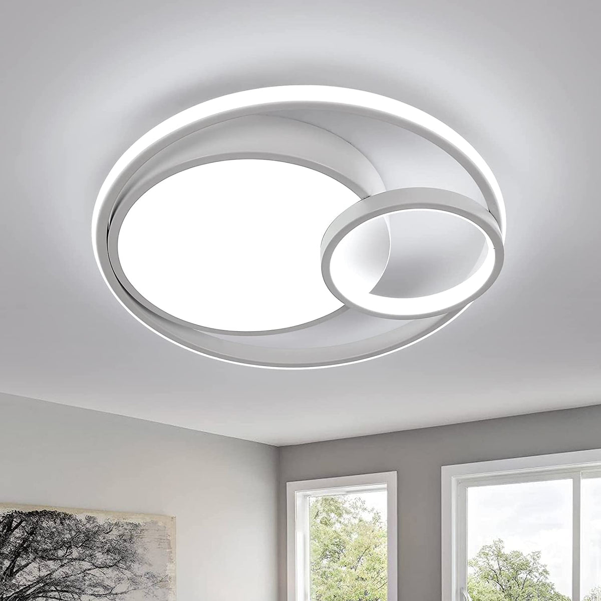 Plafonnier LED, Lampe de plafond 50W 5600lm, Plafonnier LED Moderne pour Chambre Salon Couloir Bureau Salle de Bains Cuisine Lumière Blanc Froid 6000K