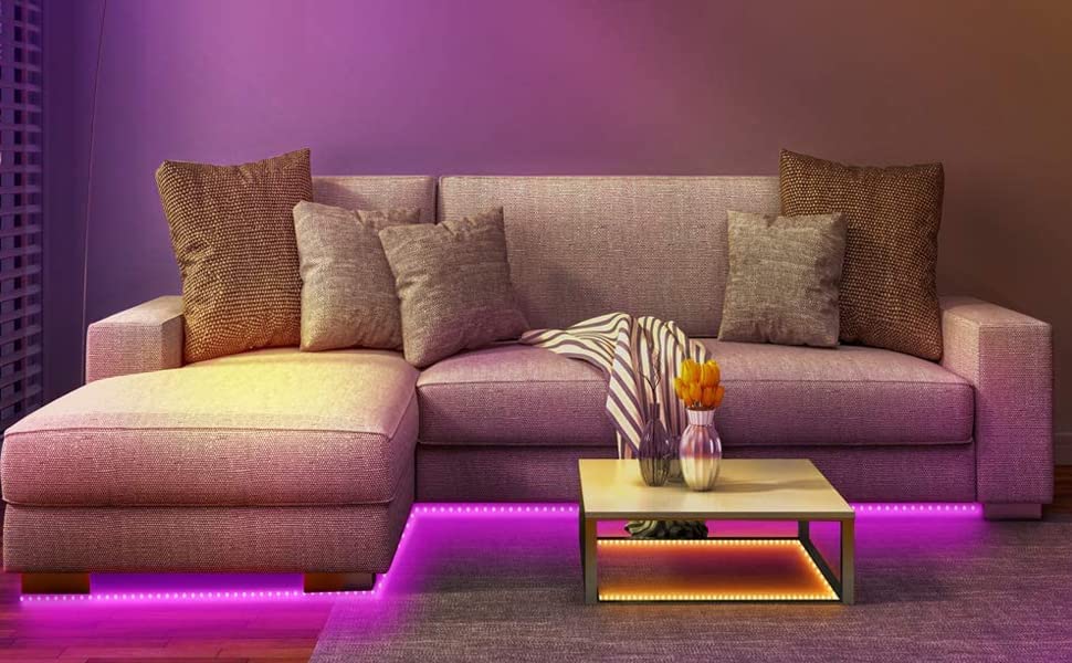 Ruban LED 5M, Bande LED Chambre RGB 5050 12V, 20 Couleurs Gradables, Multicolore LED Strip IP20 Adhésive 3M Améliorée avec Télécommande à 24 Boutons pour Décorations D'intérieur, Fêtes et Noël