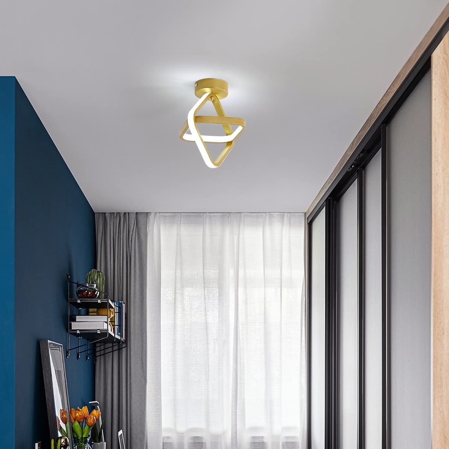 Plafonnier LED 22W, Lampe de Plafond Moderne en Métal