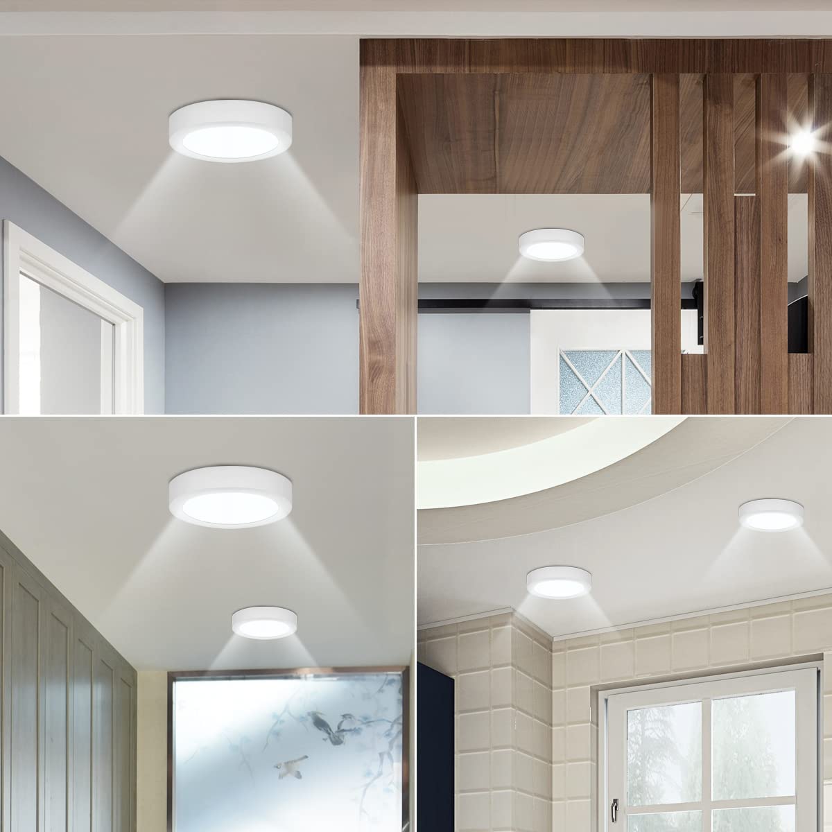 2Pcs Plafonnier LED, 12W 6000K Blanc Froid,Moderne Lampe de Plafond Plafonnier Rond,Plafonnier Led Plat pour Chambre, Salon, Salle à Manger