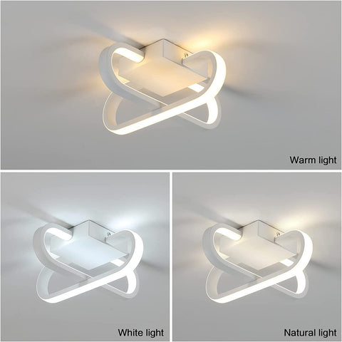 Plafonnier LED Dimmable,18W Personnalité LED Lampe Plafonnier led 3 températures de Couleur Lampe de Plafond 3000K/6000K/4000K, Luminaire Plafonnier LED pour Salon, Chambre, Cuisine, Couloir, Entrées