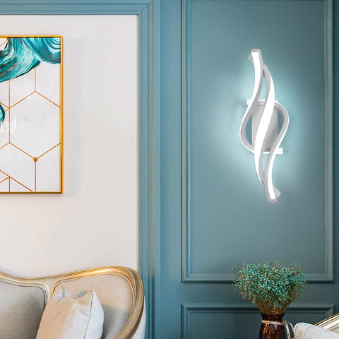 Applique Murale LED Moderne Forme en Spirale Lampe murale Blanc Froid 6000K Pour chambre à coucher, salon, couloir, entrée