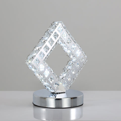 Lampe de table moderne en cristal, lampe à cristal LED, lumière blanche 6000 K.