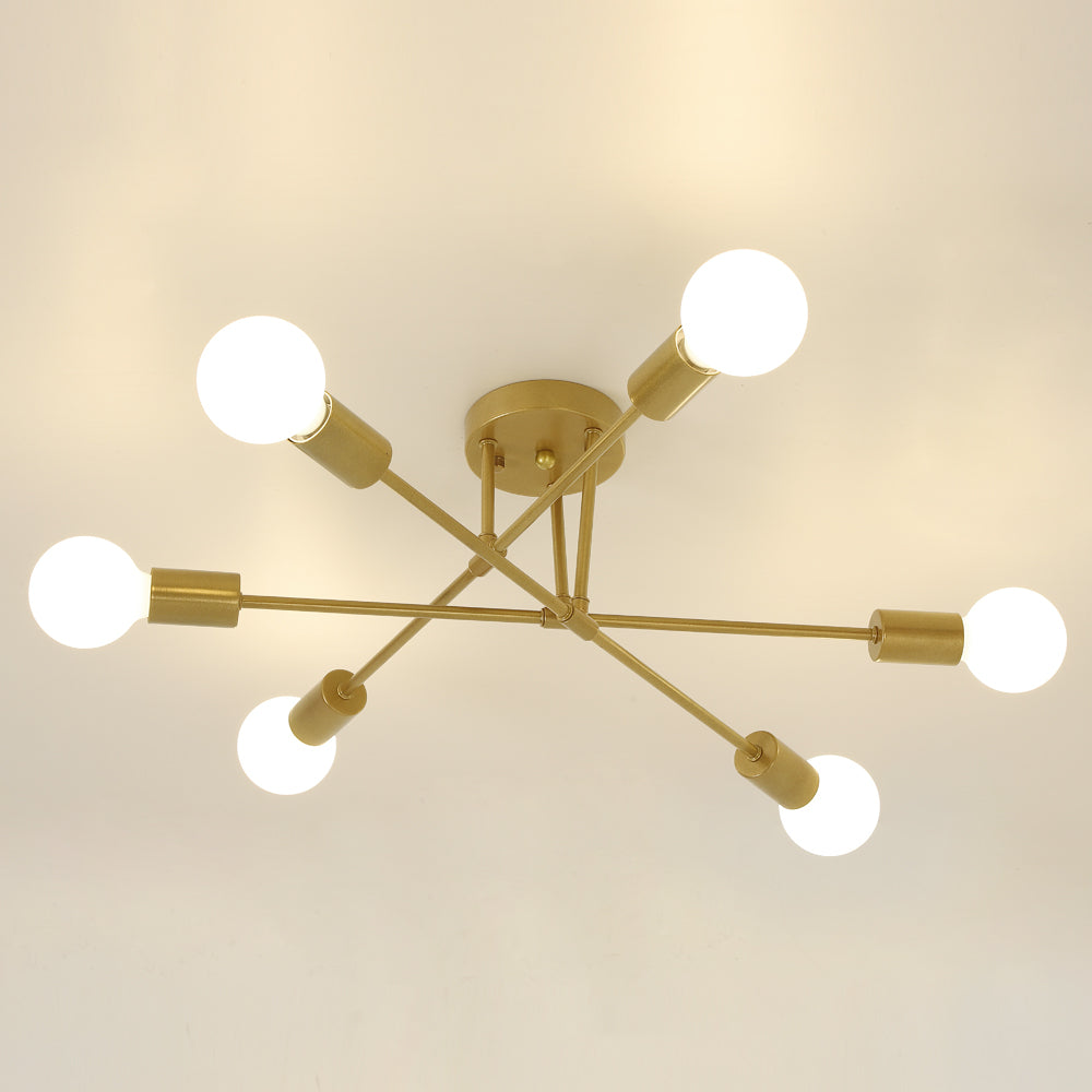 Plafonnier LED Moderne, Rétro Lustre Lampe Suspension Vintage 6 Lumières E27 Base