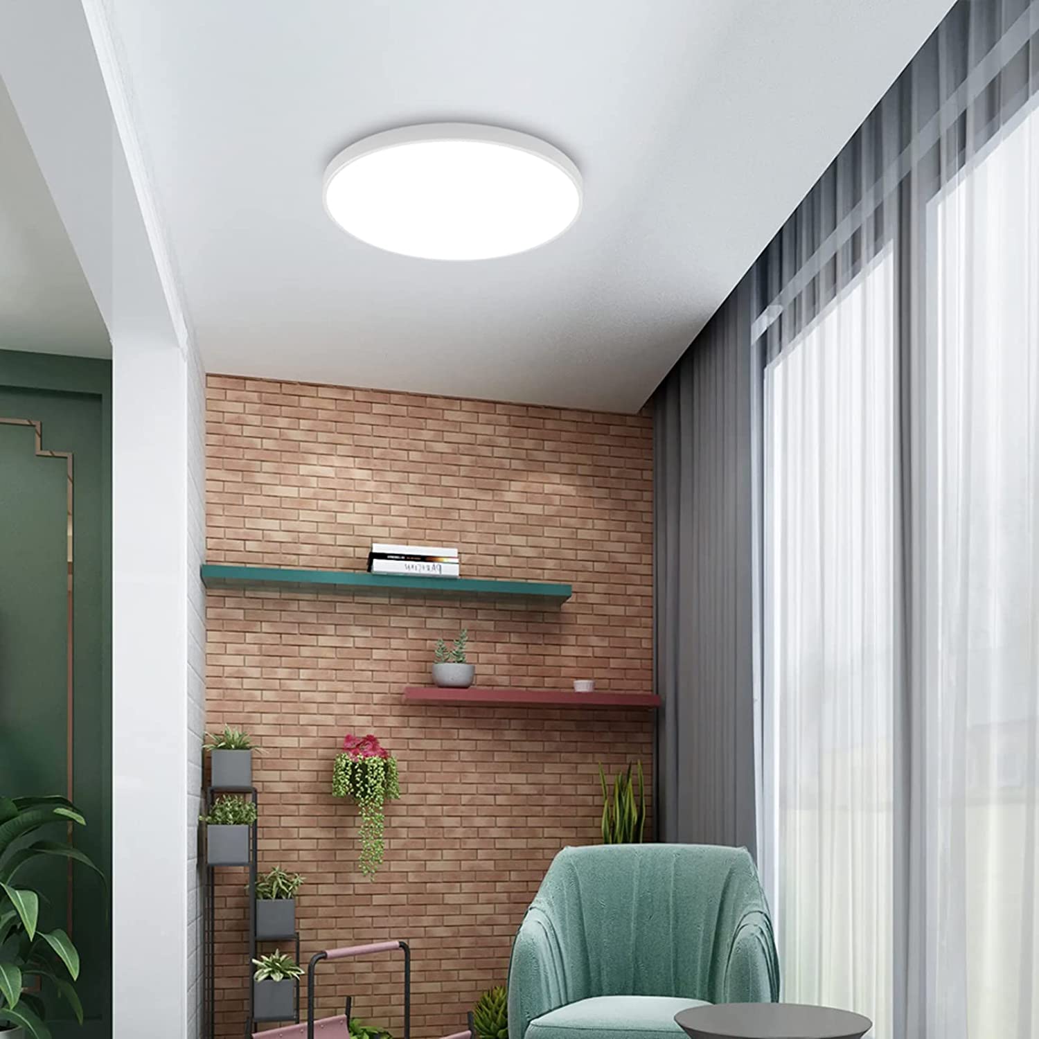 Plafonnier LED Rond, Lampe de Plafond pour Salle de Bain , IP54 Imperméable 6500K Blanc Froid