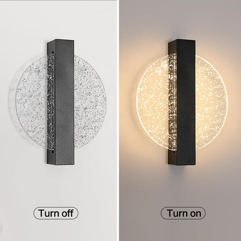 Applique Murale LED Dimmable Moderne Rond Lampe murale 3000K/4000K/6000K Pour chambre à coucher, salon, couloir, entrée Noir