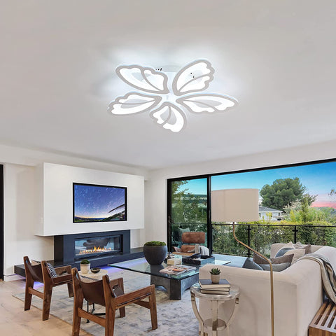 Plafonniers à LED, Lampe de Plafond moderne 36W, lumière blanche froide 3500LM 6000K pour salon, chambre et couloir (5 plafonniers en acrylique)