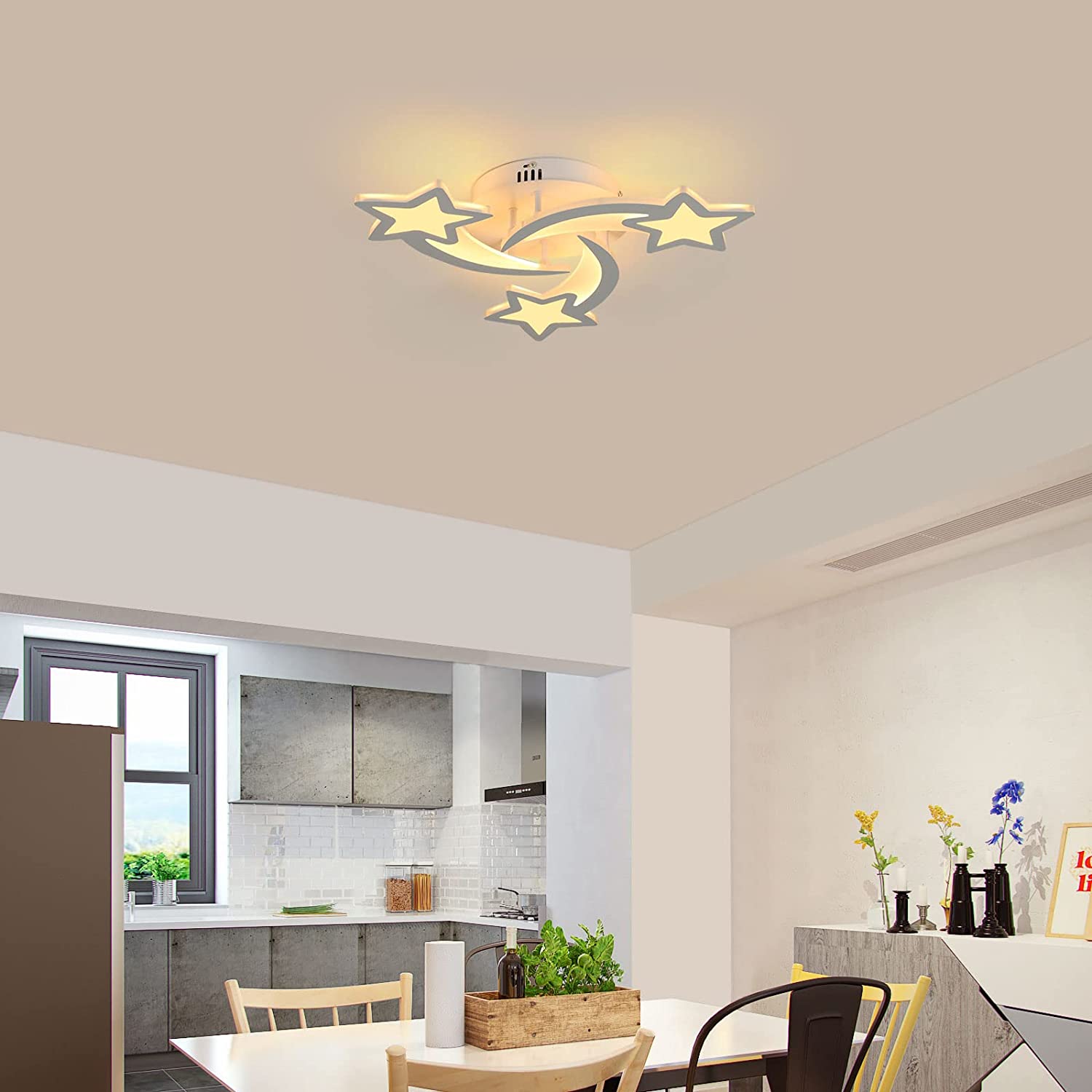 Plafonnier LED 30W, Lampe de plafond en forme Star moderne