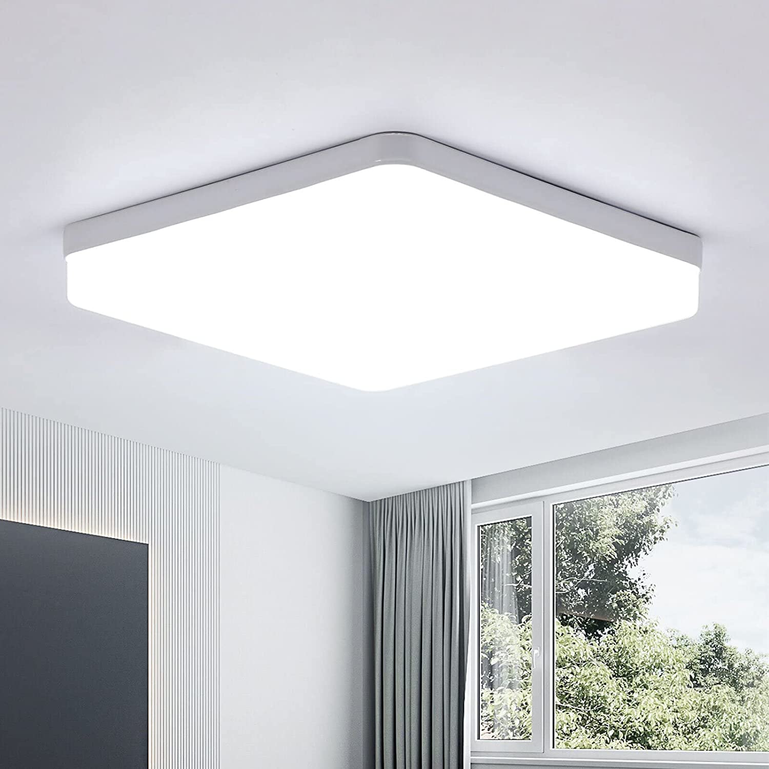 Plafonnier LED Carré, Lampe de Plafond LED, IP44 Plafonnier LED