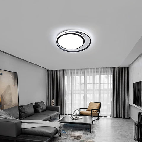 48 W Plafonnier LED Dimmable avec Télécommande, Plafonnier LED Moderne Luminaire Intérieur, Plafonnier Rond LED pour Salle de Bain Chambre, Cuisine, Salon, Salle à Manger, Bureau