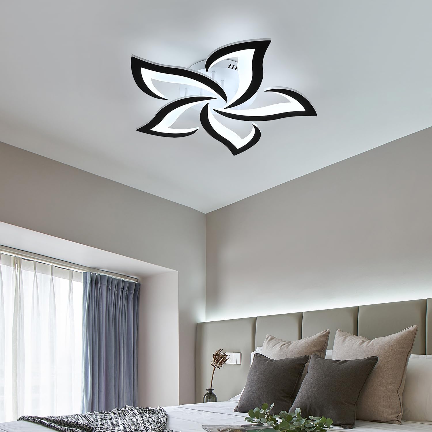 Plafonnier LED Design moderne 60W Blanc Froid 6000K Forme de fleur créative