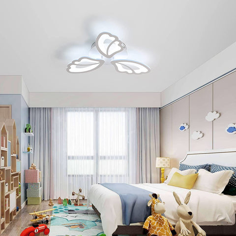 Plafonnier LED 42W 3480 Lumen, Lampe de Plafond Moderne Blanc, Luminaire Plafonnier Acrylique 6000K, 3 ailes doivent être assemblées, pour Salons, Chambres