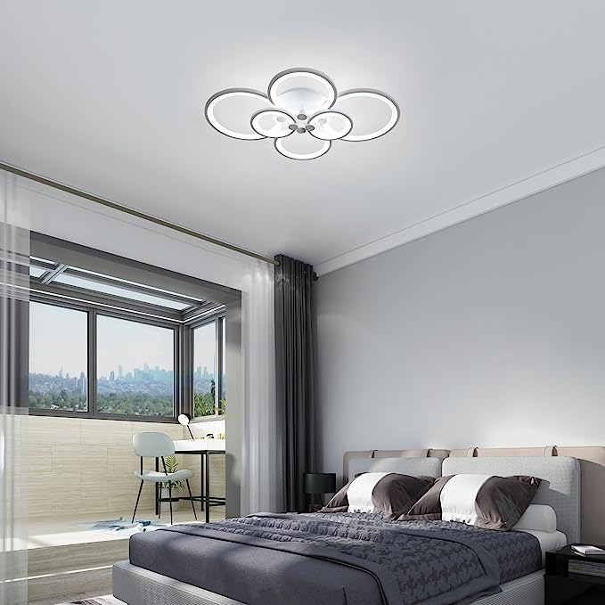 Plafonnier LED Design moderne Cercle Anneaux Lampe de Plafond Blanc Froid 6000K