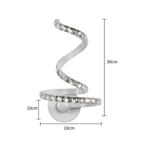 Applique Murale en Cristal, Applique Murale Intérieur LED 18W, Applique Cristal Nordique Décoration pour Chambre à Coucher, Chevet, Blanc Froid