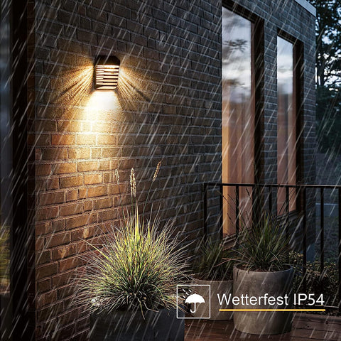 4 pièces Applique solaire Extérieur Lampe murale LED Pour Cour Jardin Couloir Terrasse Proche Mur Pathway Patio Villa