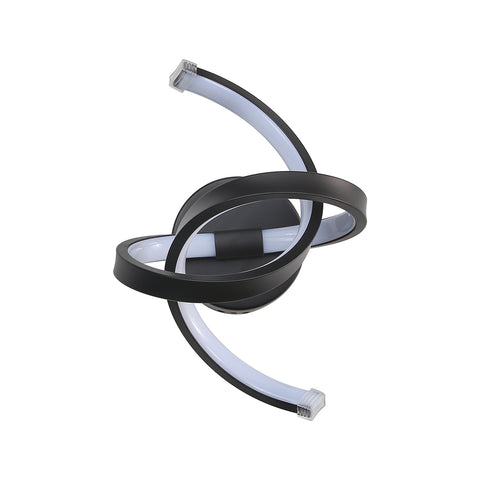Applique Murale Interieur, 19W Appliques LED Design Courbe, Lampe Murale Moderne en Acryliquel pour Chambre, Salon, Hôtel, Escalier, Allée, Noir Couleur, lumière blanche froide