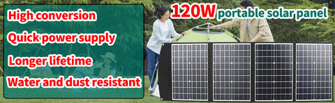 Panneaux solaires pliables portables pour le camping, la randonnée, le sac, le chargeur, 120W