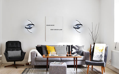 Applique Murale Interieur, 19W Appliques LED Design Courbe, Lampe Murale Moderne en Acryliquel pour Chambre, Salon, Hôtel, Escalier, Allée, Noir Couleur, lumière blanche froide