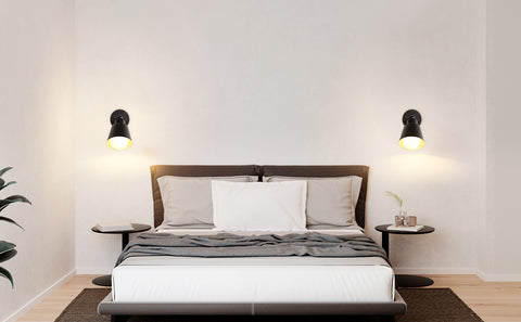 Appliques Murales Interieur Rétro, Lampe Murale Vintage Industriel E27, Spots Muraux en Métal Bois pour Chambre, Balcon, Couloir, Cuisine, Escalier (Noir)