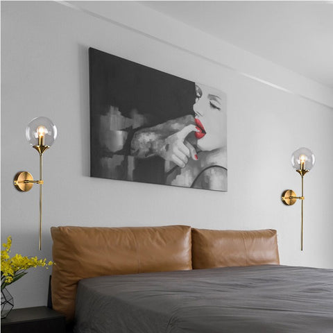 Nordique moderne verre applique E14 or LED fond applique murale pour cuisine salle de bain luminaire intérieur décor à la maison (gris fumé)