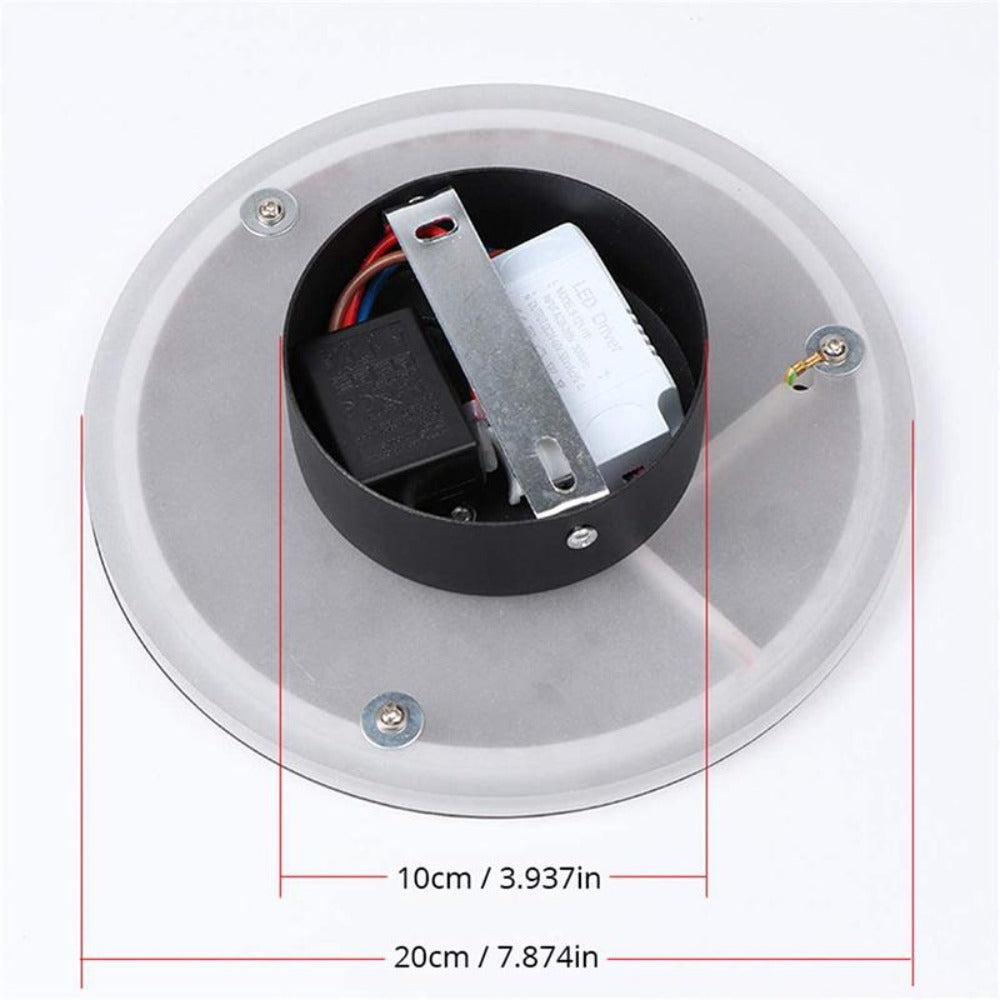 Applique murale LED interrupteur tactile éclairage intérieur pour chambre salon rond chevet escalier lumière décoration de la maison luminaire en aluminium Noir