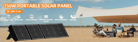 Panneau Solaire Pliable 150W Panneau Solaire Portable pour la Plupart des générateurs solaires, Ordinateurs Portables pour centrales électriques, téléphone Portable, extérieur, Camping