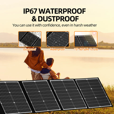 Panneau Solaire Pliable 150W Panneau Solaire Portable pour la Plupart des générateurs solaires, Ordinateurs Portables pour centrales électriques, téléphone Portable, extérieur, Camping