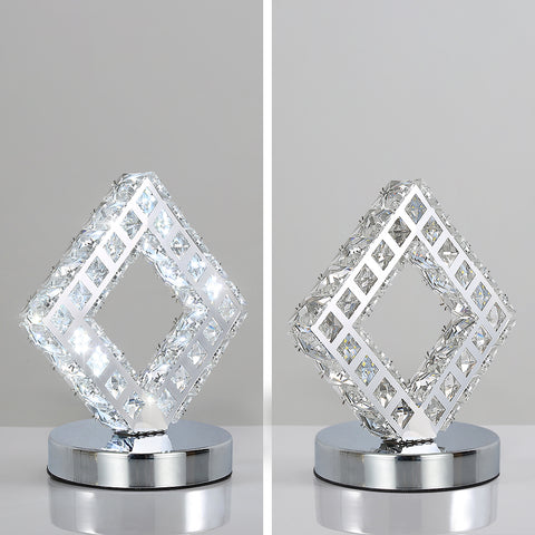 Lampe de table moderne en cristal, lampe à cristal LED, lumière blanche 6000 K.