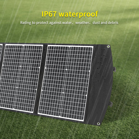 100W Kit Panneau solaire pliable portable monocristallin avec 3 ports USB Pour Plein air