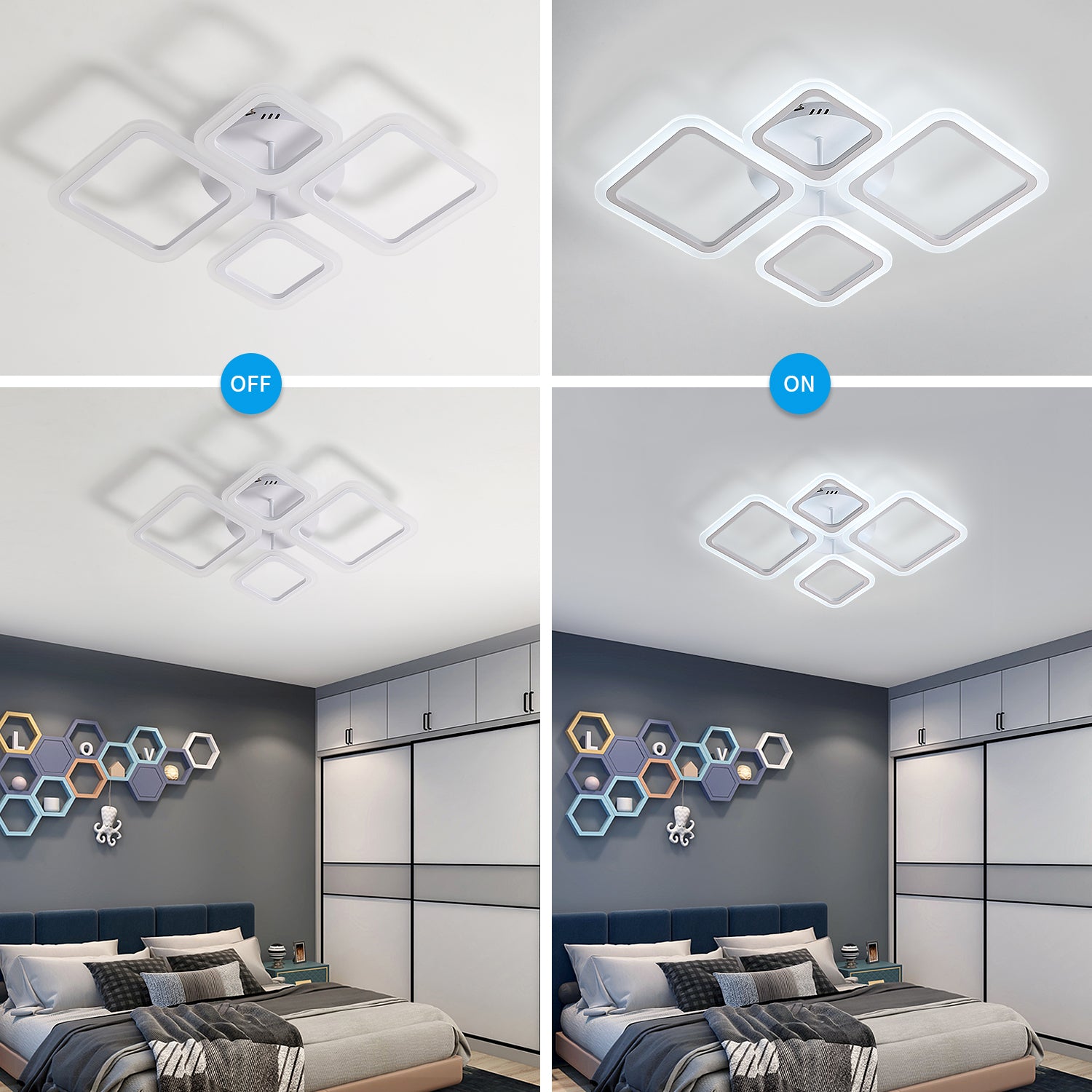 Diagramme de l'effet lumineux du plafonnier