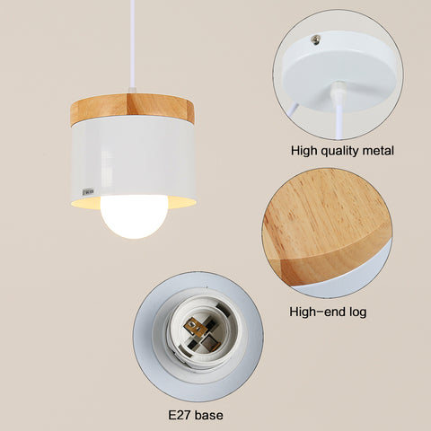 E27 Minimaliste Lustre salle à manger Creative Aisle Lumière moderne Minimaliste  en bois massif Bar Chambre Lampe de chevet Fer Forgé Métal Macaron Color Scheme (ampoule non inclus)